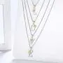 Aurora Tears 925 Sterling Silver Initial 26 Letter Necklace Women Crystal A-Z Alphabet Name Pendant Birthday Jewelry