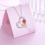 YinShan 925 Sterling Silver Heart Animal Pendant Necklace Jewelry for Women