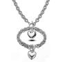Heart Pendant Necklace Toggle Chain Heart Bracelet Chain Set Stainless Steel Charm Love Heart Jewelry Set Silver Love Heart Shape Pendant Choker Necklace Valentines Gifts for Women Girls