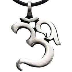 Trilogy Jewelry Pewter Ohm Om Yoga Buddha Namaste Pendant on Leather Necklace