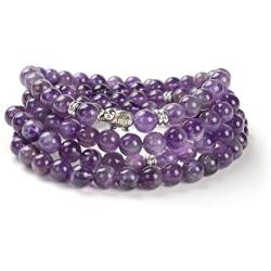 Self-Discovery 108 Japa Mala Beads Elephant Charm Bracelet or Long Necklace for Men Women or Girls