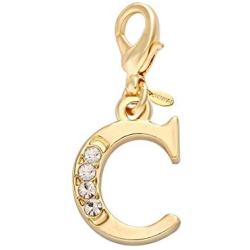 SENFAI 26 Alphabet English Letters Crystal First Initial Name Charms for Bracelet,Necklace,Zipper Puller (C1)