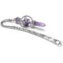 MANIFO Vintage Silver Bookmark with Healing Crystal Gemstone Pendant Charm (Amethyst)