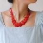 Sinkcangwu Bohemian Necklace Large Turquoise Stone Necklace Choker Tribal African Jewelry Halloween Costume Accessory for Women Girls
