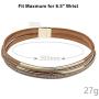 TASBERN Leopard Print Leather Wrap Bracelet in Multilayer Strands Leahter Cuff Bracelets for Women Mother Wife