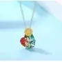 Sterling Silver Necklace Sunflower Heart Design for Women with Swarovski Crystals Beautiful Gift Jewelry for Wife and Mom and Girlfriend and Girls