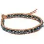 AeraVida Cultured Freshwater Black Pearl Nude Leather Bracelet AeraVida Cultured Freshwater Black Pearl Nude Leather Bracelet