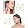 Thunaraz 6Pairs Face Earring Set Geometric Modeling Dangle Hollow Face Hand Shape Drop Earring for Women Teens Girls