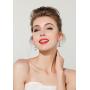 SBLING Platinum Plated or 18K Rose Gold Plated Cubic Zirconia Drop Earrings(9.5cttw)-Gifts for Women/Girls