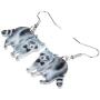 WEVENI Acrylic Northern Raccoon Earrings Dangle Drop Lovely Jewelry For Women Girls Ladies Gifts