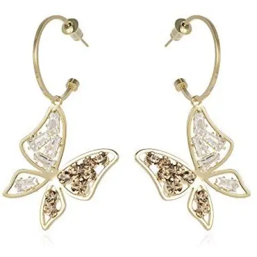 Starmond Butterfly Earrings Gold Plating Rhinestone