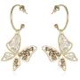 Starmond Butterfly Earrings Gold Plating Rhinestone