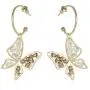 Starmond Butterfly Earrings Gold Plating Rhinestone