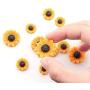 NX Garden 12PCS Yellow Sunflower Girasoles Daisy Flowers Resin Flatback Cabochon with Hole for Necklace Earrings Ring Bracelet Handmade DYD 3 Size