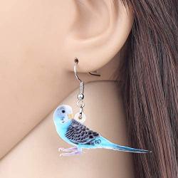 NEWEI Acrylic Elegant Long-tailed Parakeet Parrot Earrings Dangle Drop For Women Girl Sweet Animal Jewelry Charm Gifts