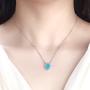 Kaletine Hamsa Hand of Fatima Pendant Necklace Sterling Silver 925 Synthetic Opal Cable Chain 16''+2'' Extender