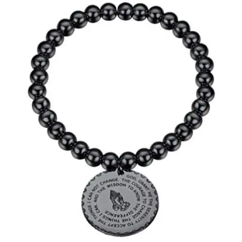 PROSTEEL Stainless Steel Serenity Prayer Bracelet Praying Hands Rosary Bead Religious Vintage Jewelry for Men/Women, fits Wrist from 5.9 to 7.9 PROSTEEL Stainless Steel Serenity Prayer Bracelet Praying Hands Rosary Bead Religious Vintage Jewelry for Men/Women, fits Wrist from 5.9 to 7.9