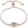 Yushitong Mothers-Day Cubic Zirconia Adjustable Tennis Chain Brass Evil Eye Bracelets for Women Girls