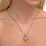 Graduated Circles 925 Sterling Silver 14k Gold Filled and White Pearl Multi Hoops Drop Pendant