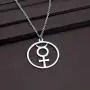 CENWA Mercury Pendant Alchemical Symbol Stainless Steel Necklace Mercury Symbol Jewelry Astrological Symbol Jewelry