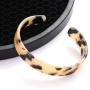 Leopard Earrings Necklace Bracelet for Women Acrylic Circle Hoop Dangle Earring Long Disc Pendant Necklace Open Cuff Bangle Resin Cheetah Jewelry Set for Ladies Girls