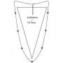 COOLSTEELANDBEYOND Exquisite Black Statement Necklace Long Chain with Red Rhinestones Ball Charms Pendant, Dress Party