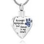 LYFML Cremation Jewelry Urn Necklace for Ashes for Pet Dog Cats, Engraved No Longer by My Side, But Forever in My Heart, Memorial Pendant Made of Titanium Steel, Support for Customization