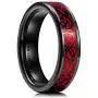 King Will DRAGON Mens 8mm Red Carbon Fiber Black Celtic Dragon Tungsten Carbide Ring Comfort Fit Wedding Band King Will DRAGON Mens 8mm Red Carbon Fiber Black Celtic Dragon Tungsten Carbide Ring Comfort Fit Wedding Band