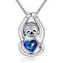 CHENGHONG Sloth Gifts for Women 925 Sterling Silver Sloth Necklace Crystal Heart Necklace Sloths Stuffed Animal Pendant Jewelry Gifts for Mom Girls