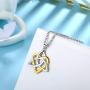 Besilver Christmas Necklace Gift Men Women 925 Sterling Silver Celtic Magen David Star/Horus Eye of Ra/Double Heart/Celtic Knot Pendant Necklace Amulet Jewelry Gift