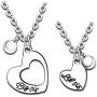 Nimteve Big Sis Lil Sis Necklaces Set for 2 Big Sister Little Sister Necklace Chain BFF Heart Pendant Necklace Set Friendship Girls Gifts Jewelry