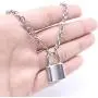 7th Moon Lock Pendant Necklace Statement Long Chain Punk Multilayer Choker Necklace for Women Girls (Silver) 7th Moon Lock Pendant Necklace Statement Long Chain Punk Multilayer Choker Necklace for Women Girls (Silver)
