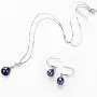 Mints Black Freshwater Pearl Jewelry Set Sterling Silver Necklace and Earrings Set Fine Jewelry for Women