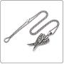 Fusamk Punk Titanium Steel Angel Wings Pendant Necklace,24'' Box Chain
