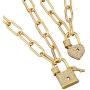 Al&Tiffy Love Heart Necklace for Woman and Girl 18k Gold Plated Dainty CZ Layered Chain Necklace,Gold Heart and Lock Pendent Necklace Jewelry