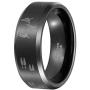 TRUMIUM 8mm Black Etched Deer Head Tungsten Carbide Wedding Band Mens Hunting Ring Size 6-15