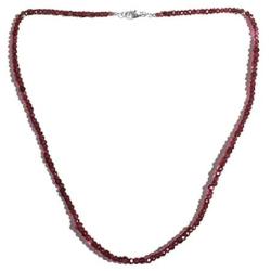 Shop LC 925 Sterling Silver Rhodium Plated Round Rhodolite Garnet Beads Necklace Jewelry Birthday Gifts for Women Size 18'' Ct 36.1