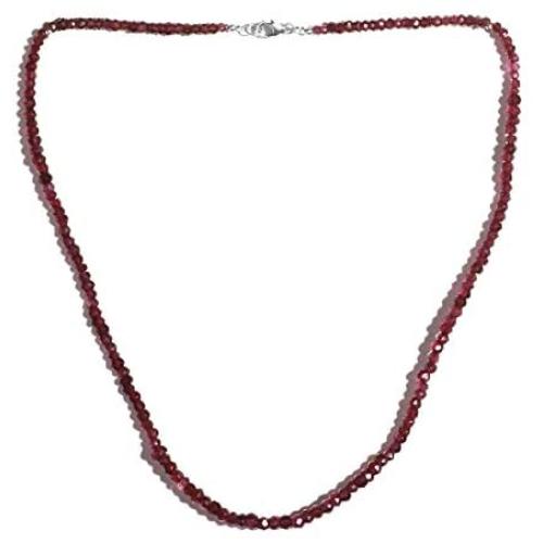 Shop LC 925 Sterling Silver Rhodium Plated Round Rhodolite Garnet Beads Necklace Jewelry Birthday Gifts for Women Size 18'' Ct 36.1