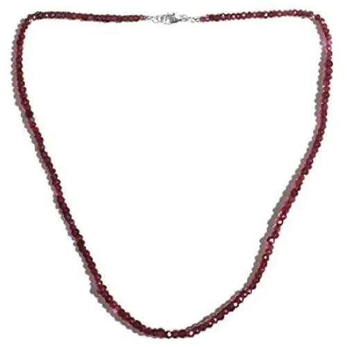 Shop LC 925 Sterling Silver Rhodium Plated Round Rhodolite Garnet Beads Necklace Jewelry Birthday Gifts for Women Size 18'' Ct 36.1