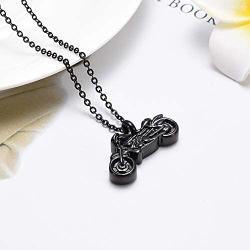 AIWENXI Motorcycle Urn Necklace for Ashes Stainless Steel Keepsake Pendant Holder Ashes for Loved Ones Memorial Cremation Jewelry