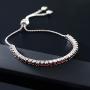 Gem Stone King 925 Sterling Silver Red Garnet Gemstone Birthstone Womens Adjustable Tennis Bracelet (4.50 Cttw, 3MM Round Garnet)