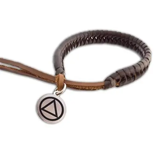 AA Alcoholics Anonymous Bracelet AA Bracelet Braided Leather Men and Women AA Alcoholics Anonymous Bracelet AA Bracelet Braided Leather Men and Women