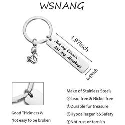 WSNANG Funny Monkey Keychain Not My Circus Not My Monkeys Keychain Retirement Gift for Employees Colleague Social Worker Going Away Gift
