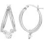 Disney Mickey Mouse Captured Hoop Earrings; Sterling Silver Cubic Zirconia Jewelry for Women; Disney Mickey Mouse Captured Hoop Earrings; Sterling Silver Cubic Zirconia Jewelry for Women;