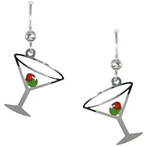 Sienna Sky Martini Glass with Olive Earrings 1038 Sienna Sky Martini Glass with Olive Earrings 1038