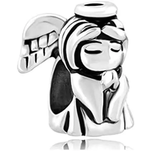 Fit Pandora Charms Silver Plated Guardian Angel Charm | Amulet with 4.8mm Opening for Pandora and European Bracelets, Necklaces and Bangles | Perfect Gift Idea for Women Girls Birthdays Anniversaries Fit Pandora Charms Silver Plated Guardian Angel Charm | Amulet with 4.8mm Opening for Pandora and European Bracelets, Necklaces and Bangles | Perfect Gift Idea for Women Girls Birthdays Anniversaries