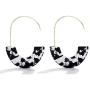 GIMEFIVE Leopard Print Acrylic Earrings Statement Hoop Earrings Resin Wire Drop Dangle Earrings Fashion Jewelry for Women