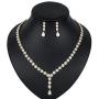 WeimanJewelry Women Cubic Zirconia CZ Bridal Marquise Tennis Long Teardrop Pendant Necklace and Dangle Earrings Set for Wedding Bride Jewelry