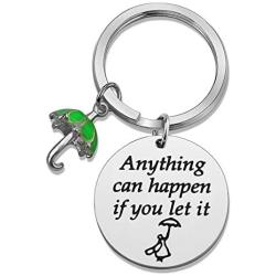 SIDIMELO Inspirational Gifts Mary Poppins Pendant Keychain Anything Can Happen If You Let It Mary Poppins Inspired Jewelry for Women Girls