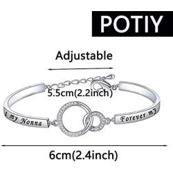 POTIY Nonna Jewelry Grandma Gifts Nonna Bracelet First My Nonna Forever My Friend Best Grandma Gifts Mom Granddaughter Mothers Day Jewelry Birthday Gift for Grandma